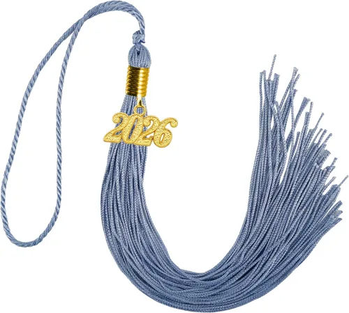 Vista 7 de GraduationMall Borla de graduación de un solo y varios colores con dije del año 2025 de 9 pulgadas