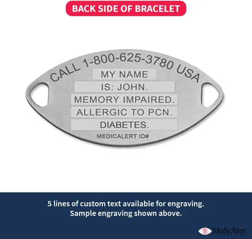 Vista 2 de MEDICALERT Foundation Classic Medical ID Bracelet for Men and Women with Free Custom Engraving