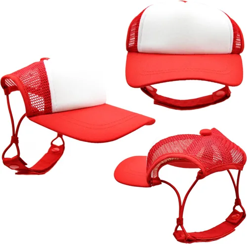 Vista 39 de DIY PupLid Trucker Hats (negro/blanco, XXS) - Sombrero de perro personalizable, lona en blanco para diseño personalizado, ajustable, protección