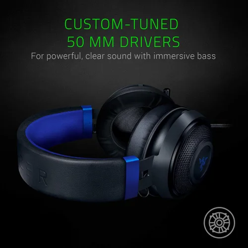 Vista 2 de Auriculares de juego Razer Kraken: estructura de aluminio ligera, micrófono retráctil con cancelación de ruido, para PC, PS4, PS5, conmutador, Xbox