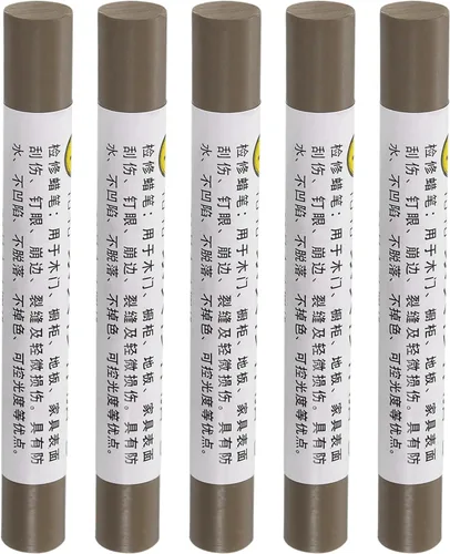 Vista 9 de uxcell Lápices de reparación de muebles, 5 unidades, barra de relleno de cera de madera, marcadores de muebles para retoque, para agujeros