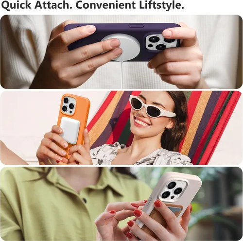 Vista 295 de GONEZ Funda magnética para iPhone 14, compatible con Magsafe, con protector de pantalla + protector de cámara, forro de microfibra antiarañazos