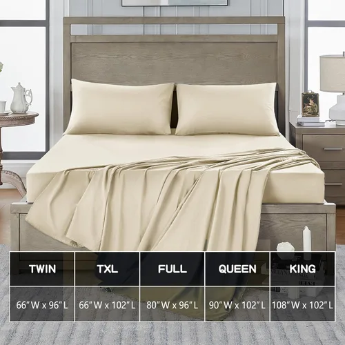 Vista 5 de FreshCulture Sábanas planas Twin XL solo paquete de 2 – Sábanas planas de calidad de hotel – Microfibra cepillada – Ultra suave y transpirable – Sin