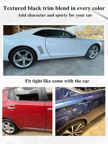 Vista 7 de SYOAUTO - Protector de borde de goma color negro para puerta de automóvil, de 32 pies/10 metros, en forma de U, chapa de metal integrada,