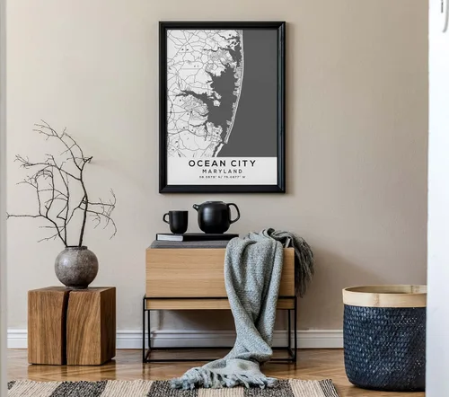 Vista 7 de Mapa de Ocean City, Maryland, Light 2 (8x10)
