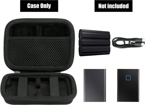 Vista 2 de Aenllosi Funda de viaje rígida de repuesto para Samsung T9/T7/T7 Touch/T7 Shield Portable SSD, color negro. (Solo estuche)