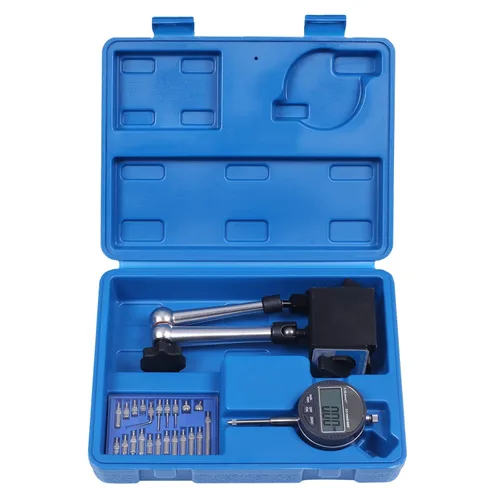 Vista 6 de Indicador de esfera digital electrónico con base magnética ajustable de precisión, brazo largo 0-1" / 25.4mm, conversión de pulgadas/metros, medidor