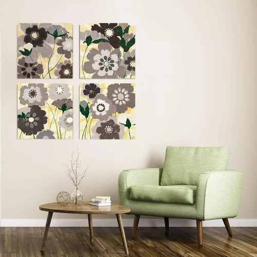 Vista 103 de Wexford Home Colección de primavera de jardín de campo francés, colección de primavera, juego de 4 paneles para decoración de pared de oficina