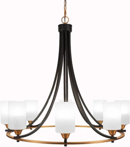 Vista 74 de Toltec Lighting 3408-BN-300 Paramount - Lámpara de araña de 8 luces elevadas, 31 pulgadas de alto y 31.25 pulgadas de ancho, color acabado: níquel