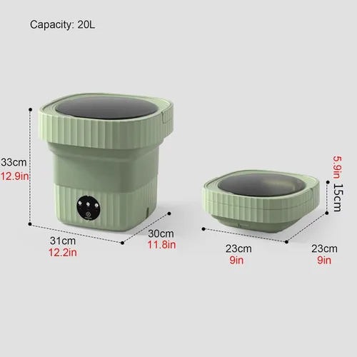 Vista 7 de Portable Washing Machine, 2 in 1 Small Washing Machine, Foldable Collapsible Mini Washer and Spin Drying, Cleaning for Underwear, Baby Clothes