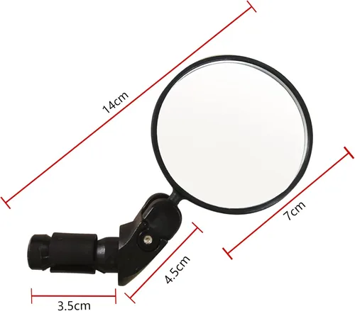Vista 3 de Espejo de bicicleta, espejo de extremo de barra de bicicleta, espejo retrovisor seguro para ciclismo, manubrio ajustable de rotación de 360°, espejo