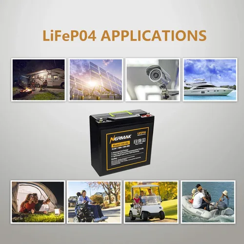 Vista 32 de NERMAK Batería de litio LiFePO4 de 12 V y 10 Ah de ciclo profundo, batería recargable de más de 2000 ciclos para energía solar/eólica, iluminación