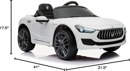 Vista 6 de Best Ride On Cars Maserati Ghibli - Pila de 12 V, color blanco, grande