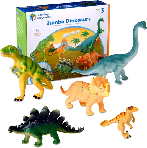 Vista 7 de Learning Resources Juego expandido de dinosaurios gigantes, juguetes Montessori para niños pequeños, forma apilable, regalos para niños y niñas