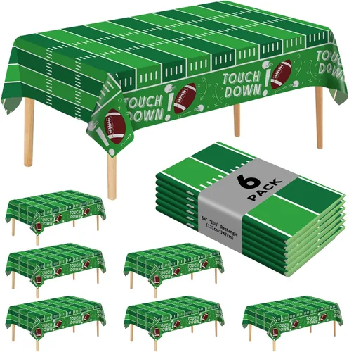 Vista 23 de Paquete de 6 manteles de plástico desechables de alta calidad de 54 x 108 pulgadas, manteles desechables para mesas de 6 a 8 pies, interiores