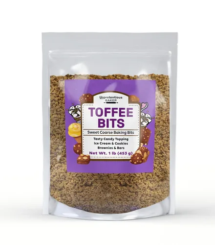Unpretentious Toffee Bits, 1 libra, cobertura de helado, hornear, postres