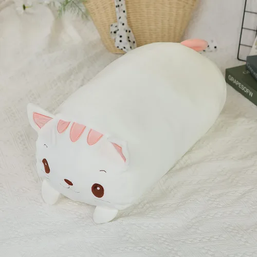 Vista 4 de TemBe 23.6 inch Cute Large Cat Plush Stuffed Animal Pillow, Very Soft Squish Mellow Hugging Toy Gifts for Bedding, Kids Sleeping Cute Pillow