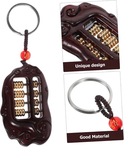 Vista 5 de Mini ábaco colgante de madera decorativo ábaco para adultos ornamento decoración del hogar estilo aleatorio