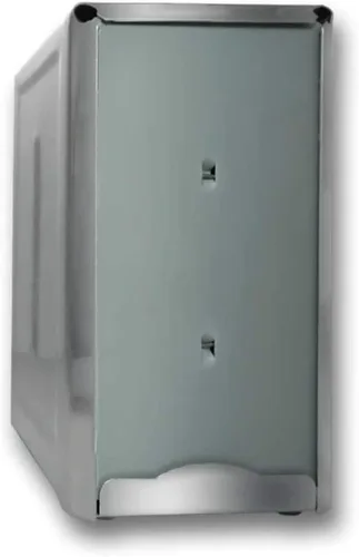 Vista 5 de TrueCraftware - Juego de 2 dispensadores de servilletas de acero inoxidable de doble cara con acabado pulido de 3-3/4 x 4-1/2 x 7-1/2 pulgadas