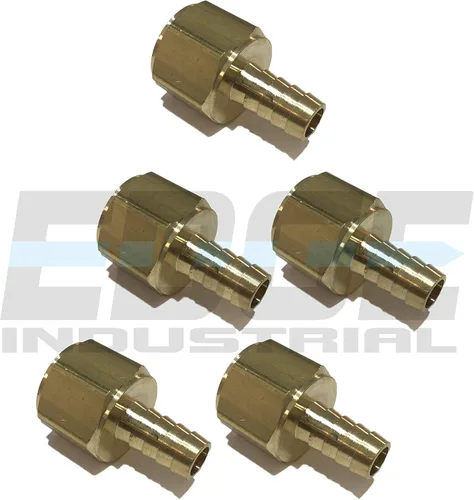 Vista 3 de Manguera de 1/2" ID a 3/4" hembra NPT FNPT recto latón accesorio combustible/aire/agua/aceite/gas/WOG (cantidad 25)