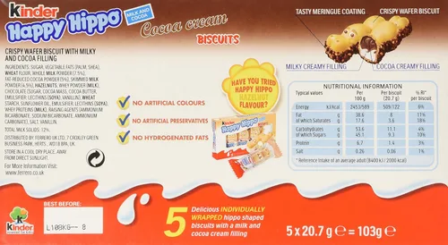 Vista 2 de Kinder Happy Hippo - Cacao, estuche, 10 x (0.73 oz x 5) por Ferrero