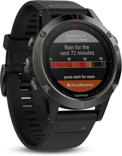 Vista 16 de Garmin fnix 5 Smartwatch Multisport GPS de alta calidad y robusto Reloj únicamente 47 mm Gris negro Slate Gray Black Band