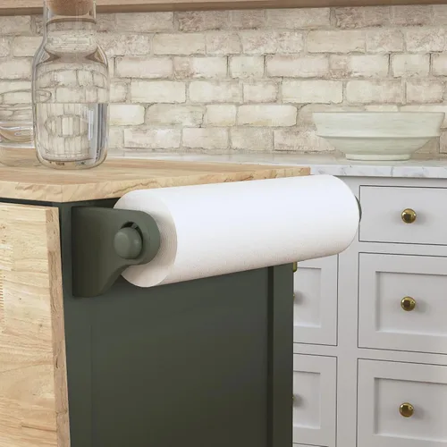 Vista 16 de Homestyles Carrito móvil de isla de cocina con parte superior de madera y barra de desayuno con hoja desplegable, 18" de profundidad x 53.5" de Verde