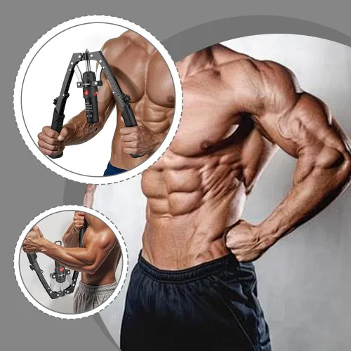 Vista 5 de Core Flex Twister Pro - Máquina de prensa de pecho hidráulica 3 en 1, ejercitador de brazo de rueda abdominal con resistencia ajustable de 22 a 440