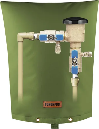 Vista 10 de Cubierta aislante de tubería para prevención de reflujo (5 °F) – Bolsa aislada para válvula de aspersor de riego – Cubierta de bomba de pozo de agua