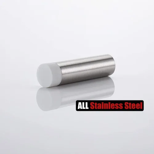 Vista 3 de JQK Tope de puerta, 2-7/8 pulgadas, acero inoxidable 304, tope de puerta amortiguador de sonido protector de pared, paquete de 8, acero cepillado