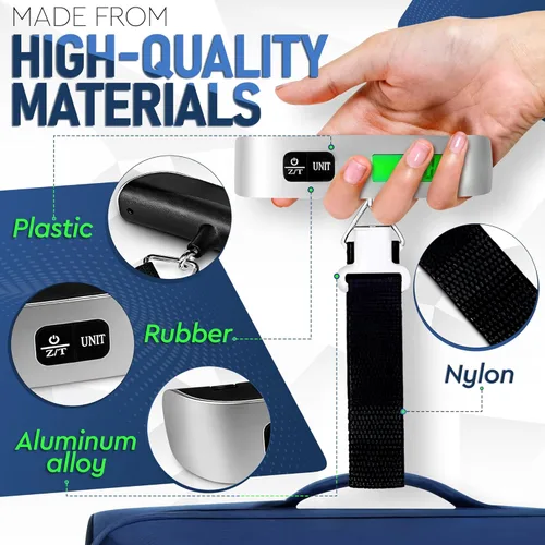Vista 3 de Báscula digital de equipaje para paquetes Báscula colgante para paquetes de pesaje, báscula portátil de equipaje digital esencial de viaje de 110