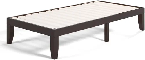 Vista 67 de COSTWAY Marco de cama de plataforma tamaño King, base de colchón de madera de goma maciza de 14 pulgadas con soporte de listones resistentes, marco