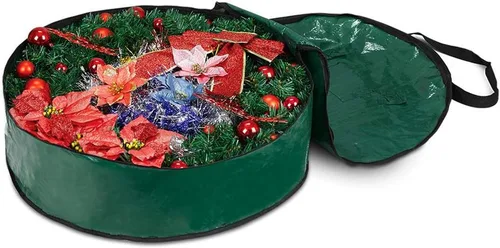 Vista 5 de Propik - Bolsa de almacenamiento para corona de 24 pulgadas, material resistente a desgarros, fácil almacenamiento, con asas resistentes y ranura