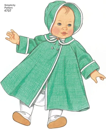 Vista 7 de Simplicity 4707 - Patrones de costura vintage para muñecas de bebé para niñas por Teri, A (S-L)