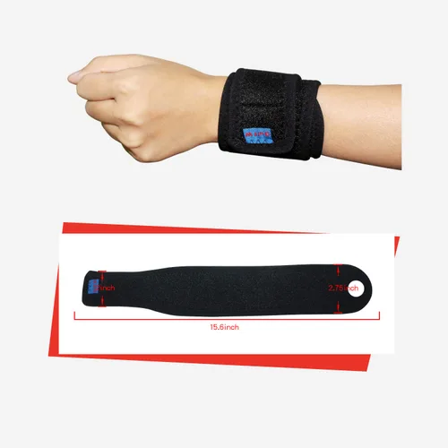 Vista 2 de Paquete de 2 muñequeras de soporte profesionales, correa de muñeca ajustable, férula de muñeca reversible para protección deportiva, alivio