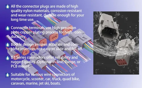 Vista 4 de Kit de conector de cable de la serie DT de 6 pines, sellado macho y hembra, impermeable, conector de cable eléctrico 16-22 AWG, gris, 64 piezas, 4