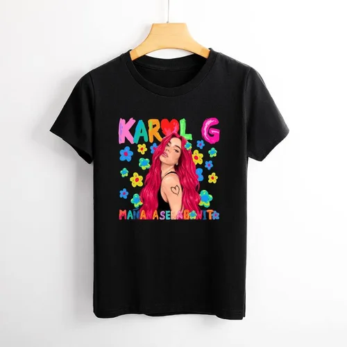 Vista 4 de Karols G Shirt Mananas seras Bonitos Camiseta para Mujer