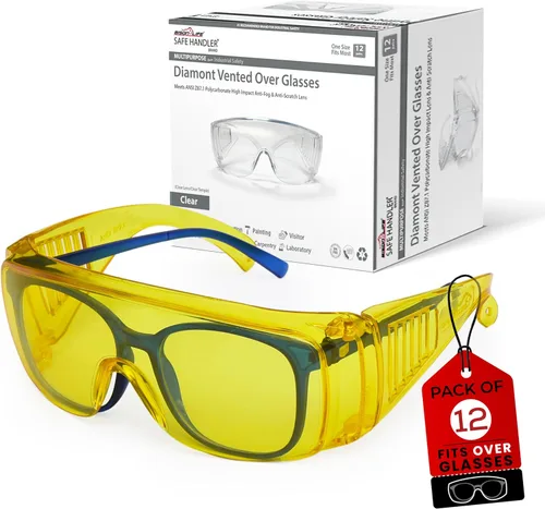 Vista 16 de SAFE HANDLER BISON LIFE Diamont Vented Over Glasses Safety Glasses Meets ANSI Z87.1, Impact Resistant Polycarbonate Lens
