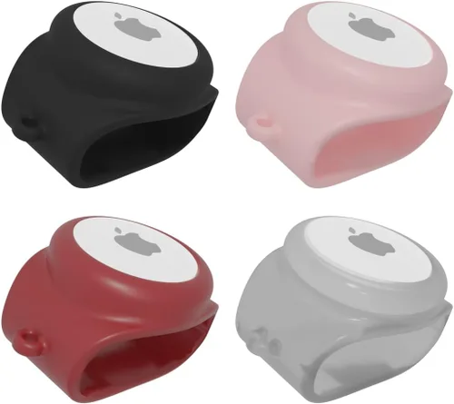 Vista 2 de Banda de silicona para AirTag y adhesivo para azulejos (rosa)