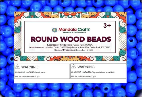 Vista 102 de Mandala Crafts - 2000 cuentas de madera redondas pequeñas de 6 mm para manualidades, suministros de macramé - cuentas de madera natural negra sin