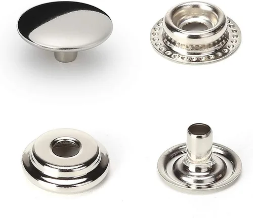 Vista 4 de 108 piezas de cierre de acero inoxidable de 0.59 pulgadas (0.591 in), botón de tapa de botón de botes marinos, línea de lona 24