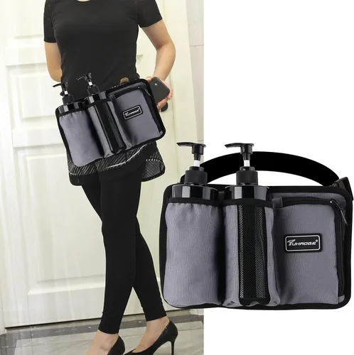 Vista 5 de Funda de aceite de masaje, bolsa de botella de masaje, funda para loción, masajista, masaje, funda de aceite, loción de masaje... (3kd9D-gris)