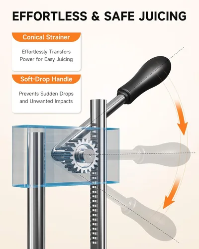 Vista 4 de CO-Z Exprimidor Manual de Cítricos, Exprimidor Manual de Servicio Pesado con Placas de Presión Cónicas y Planas, Exprimidor Profesional de Limón