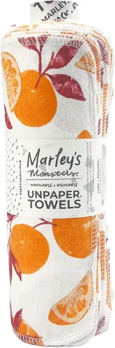 Vista 14 de Marley's Monsters UNpaper Towels - Rollo de 24 unidades, toallas de papel reutilizables, sin papel, algodón, sin árboles (rayas negras y blancas)