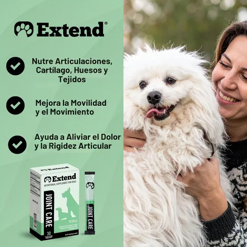 Vista 4 de Suplemento para perros Extend, cuidado de articulaciones para perros, suministro para 1 mes, glucosamina para perros con MSM y ácido ascórbico