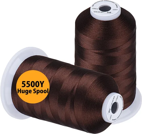 Vista 17 de Simthread Hilo de bordar 5500 yardas beige 843, 2 carretes enormes 40wt poliéster para Brother, Babylock, Janome, Singer, Pfaff, Husqvarna, Bernina