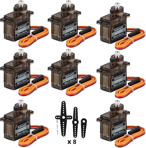 Vista 9 de Adeept AD002 2 piezas 90S 9G micro servo motor, engranaje de metal micro servo para RC robot coche helicóptero avión controles barco Raspberry Pi