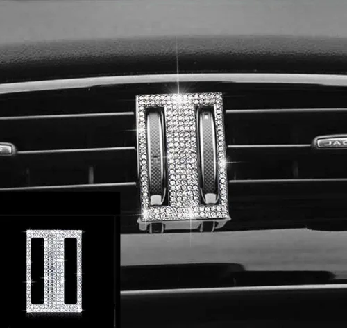 Vista 9 de Adecuado para Jaguar coche XF XE F-PACE Accesorios Bling Botón de estacionamiento electrónico perilla de control de engranajes 3D Rhinestone