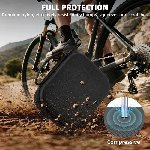 Vista 6 de BRDRC Funda de transporte para Insta360 GO Ultra, bolsa de almacenamiento de viaje de nailon portátil, funda protectora rígida con correa
