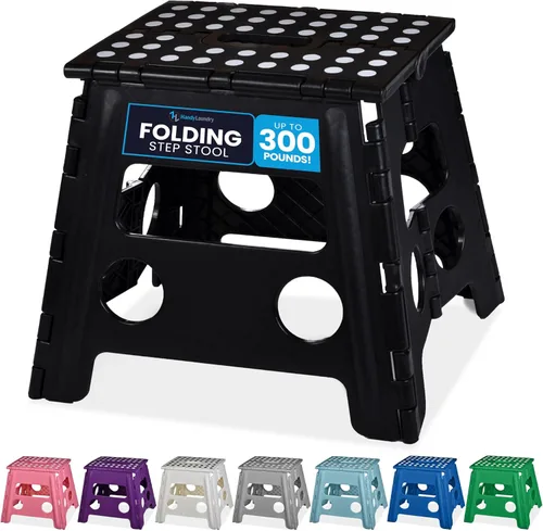 Handy Laundry - Taburete plegable ligero - Resistente para soportar adultos y seguro para niños Se abre fácilmente con un solo movimiento Ideal para